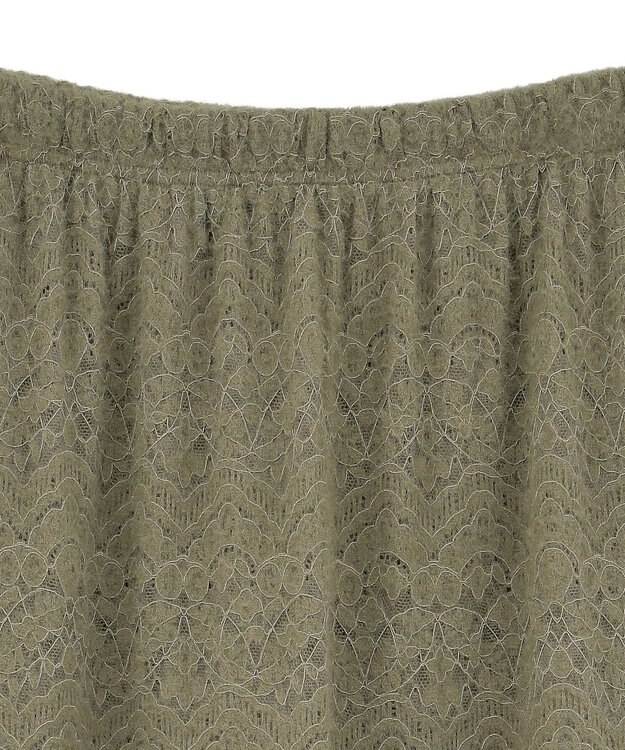 Green Parks 起毛レースティアードスカート Gray Beige