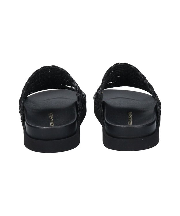 INTER-CHAUSSURES 【ANGEL ALARCON】フットベッドラフィアサンダル ブラック雑材