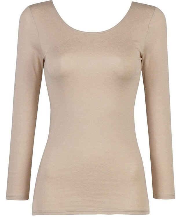 WACOAL 【スゴ衣】 あったかインナー 8分袖 ふんわりあったか 「天綿」使用 吸湿発熱性 長袖 綿混(身生地) 肌着 CLD325 /ワコール カラシ