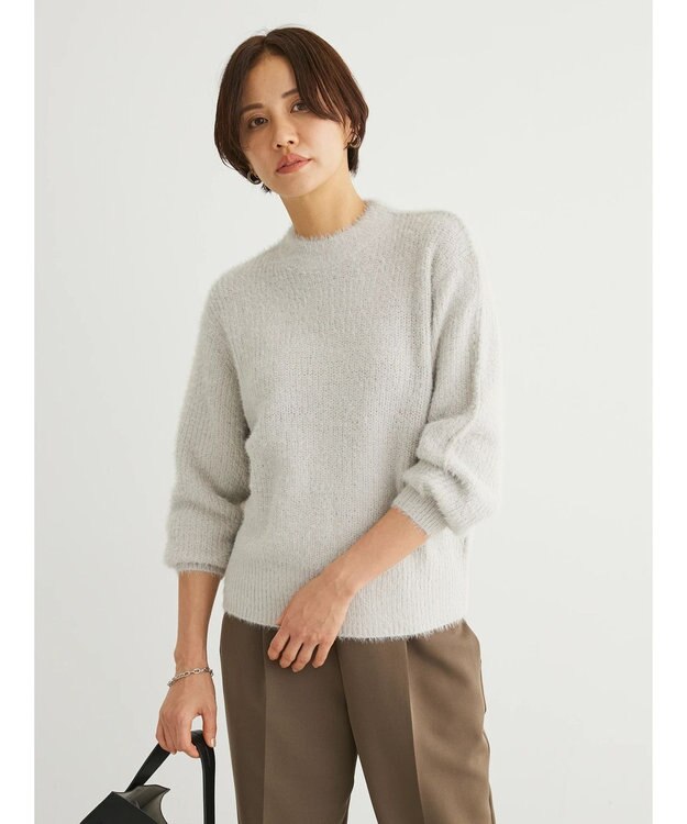 Green Parks フェザーモックネックニットプルオーバー Light Gray