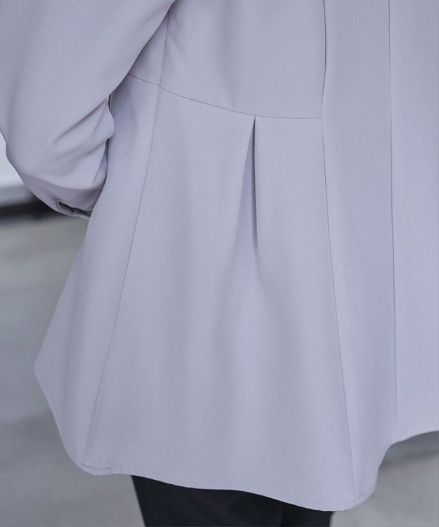 Tiaclasse 【洗える】ソフトペプラムブラウス ライトグレー