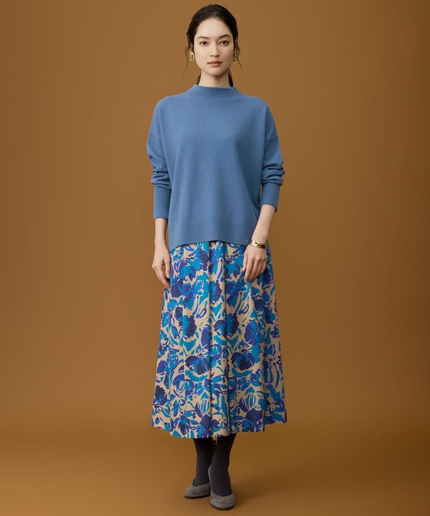 自由区 S 【SHIHOさん着用】ウールハイゲージモックネック ニット ターコイズ