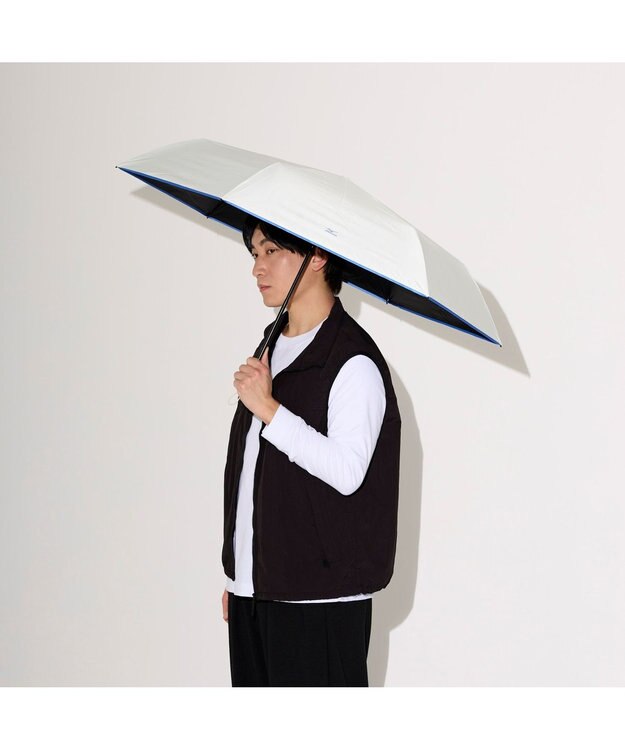 MOONBAT MIZUNO  (ミズノ) 無地 ロゴ 日傘 折りたたみ傘 パラソル 晴雨兼用 ユニセックス  軽量 一級遮光 遮熱効果 遮光率100% UV遮蔽100% ホワイト