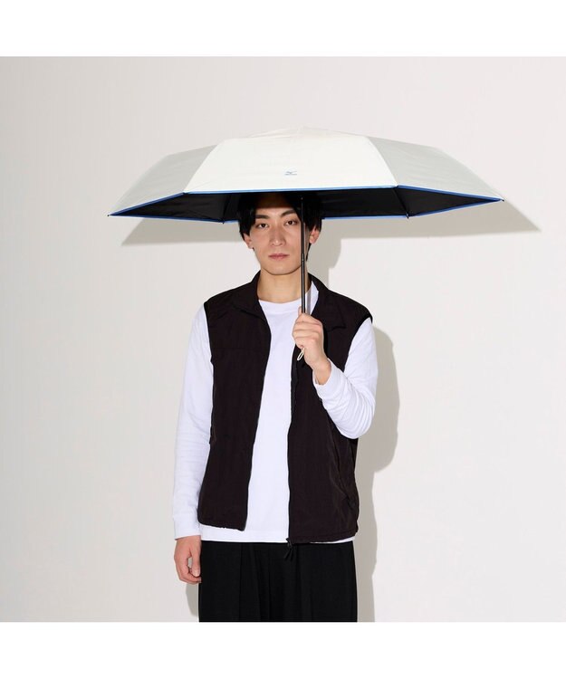 MOONBAT MIZUNO  (ミズノ) 無地 ロゴ 日傘 折りたたみ傘 パラソル 晴雨兼用 ユニセックス  軽量 一級遮光 遮熱効果 遮光率100% UV遮蔽100% ホワイト