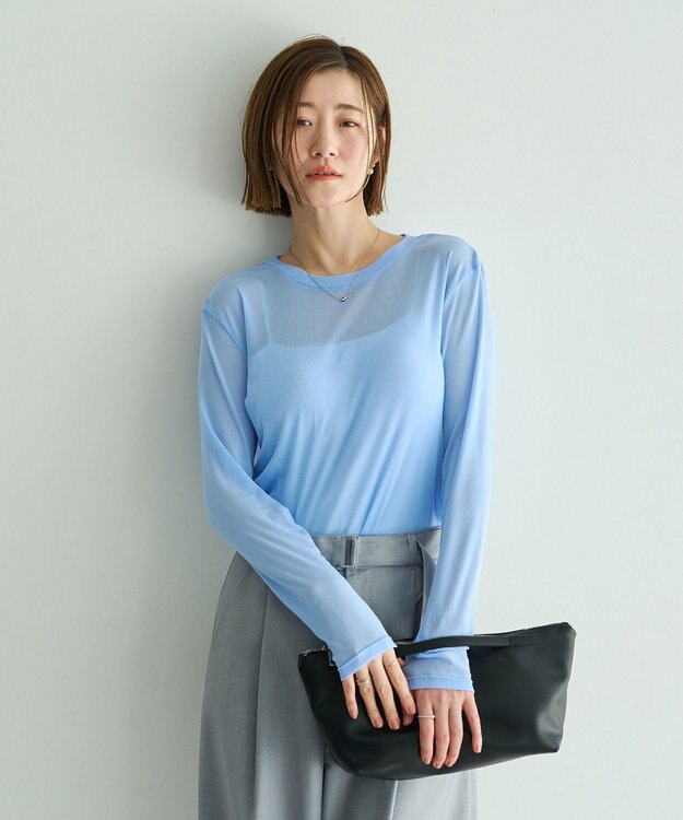 YECCA VECCA クルーネックシアートップス Blue