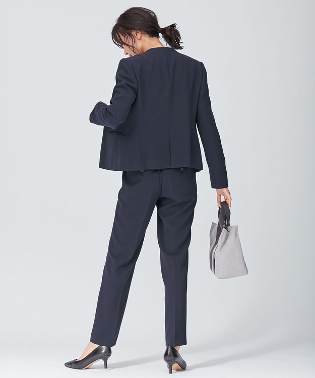 23区 トリアセダブルジョーゼット ジャケット ネイビー系