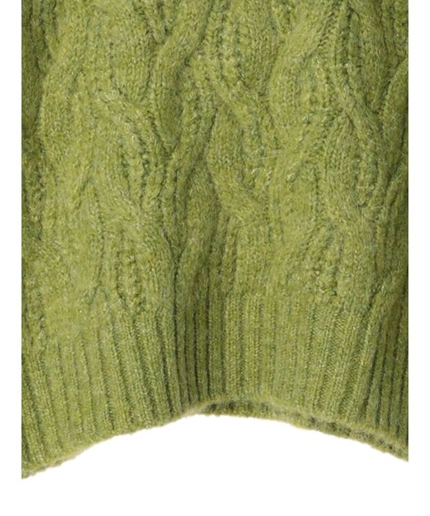 Green Parks armonia. ケーブルニットプルオーバー Light Green