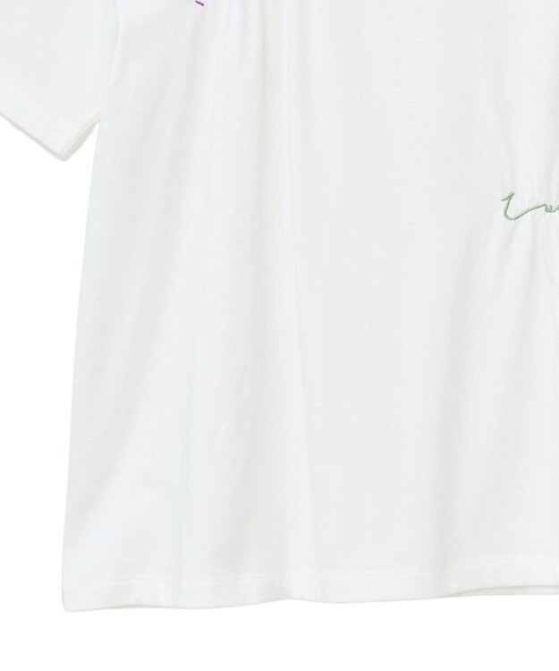 Green Parks ・ＳＵＧＡＲ　ＳＰＯＯＮ　ギャザーロゴ刺繍ＴＥＥ Off White