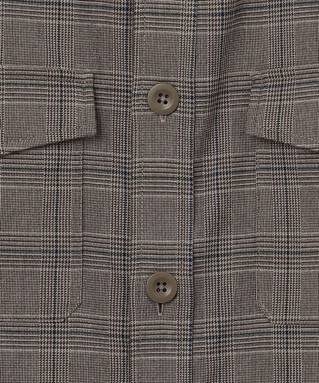 J.PRESS YORK STREET 【UNISEX】チェックストレッチCPOジャケット ブラウン系3