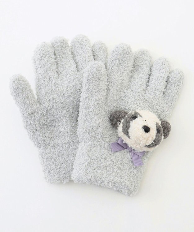 ANY KIDS 立体 アニマル モチーフ 手袋 グレー×パンダ