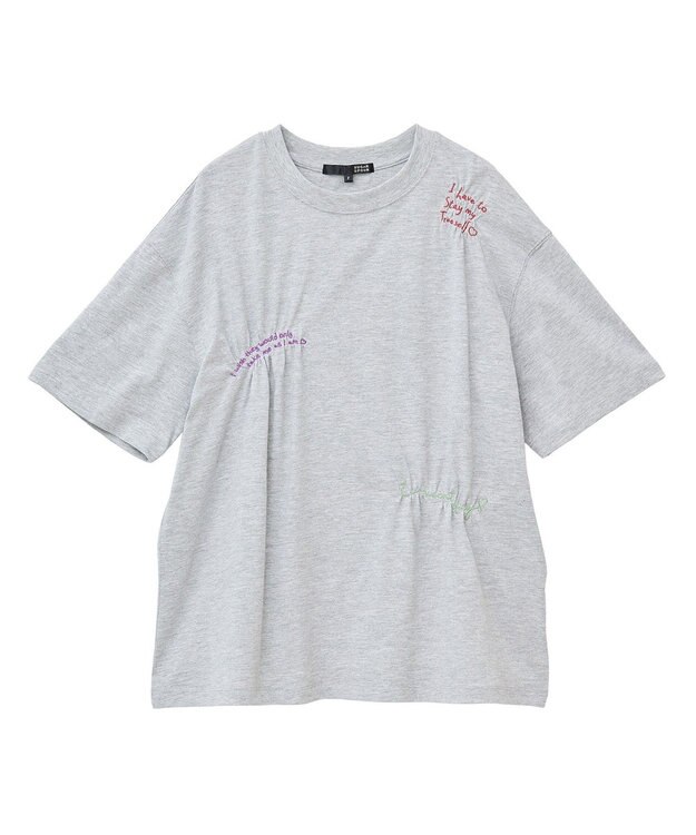 Green Parks ・ＳＵＧＡＲ　ＳＰＯＯＮ　ギャザーロゴ刺繍ＴＥＥ Off White