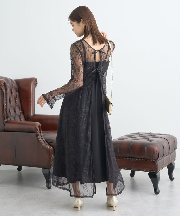 earth music&ecology SET2点レースワンピース＋キャミワンピース ブラック