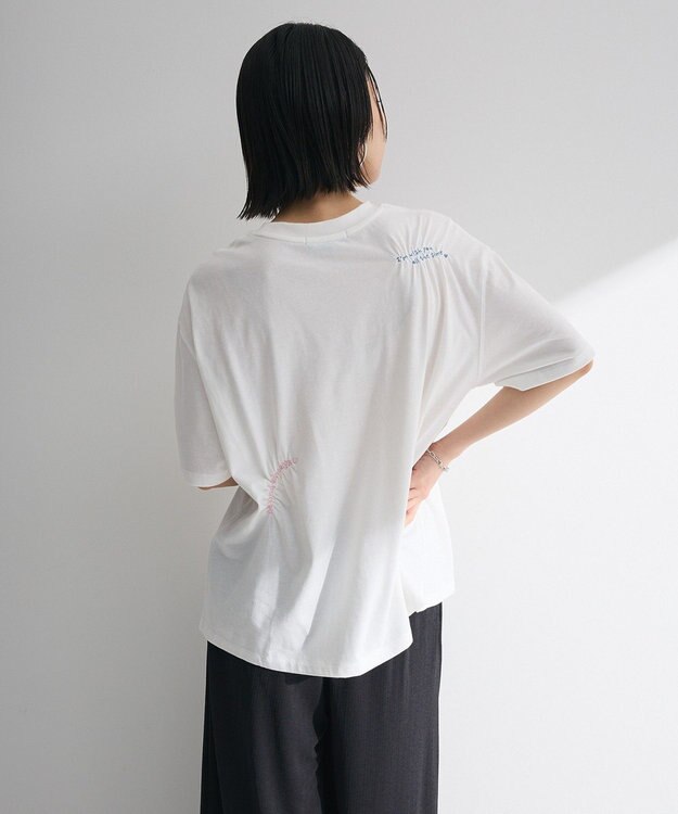 Green Parks ・ＳＵＧＡＲ　ＳＰＯＯＮ　ギャザーロゴ刺繍ＴＥＥ Off White