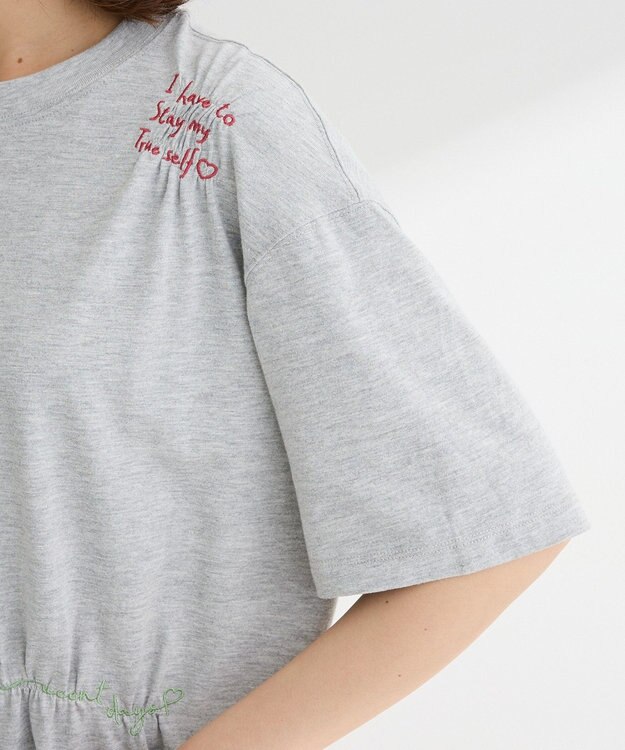 Green Parks ・ＳＵＧＡＲ　ＳＰＯＯＮ　ギャザーロゴ刺繍ＴＥＥ Off White