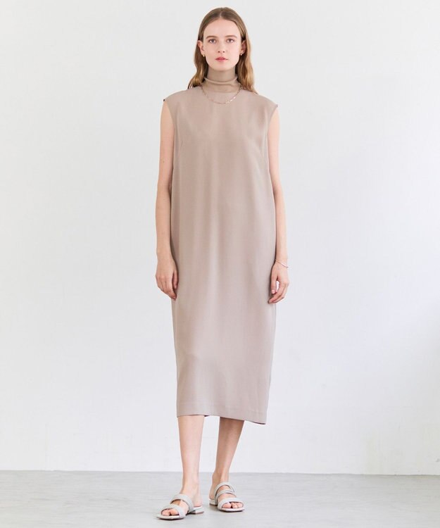 BEIGE， FLEUR / ドレープニット ネックドレス Beige