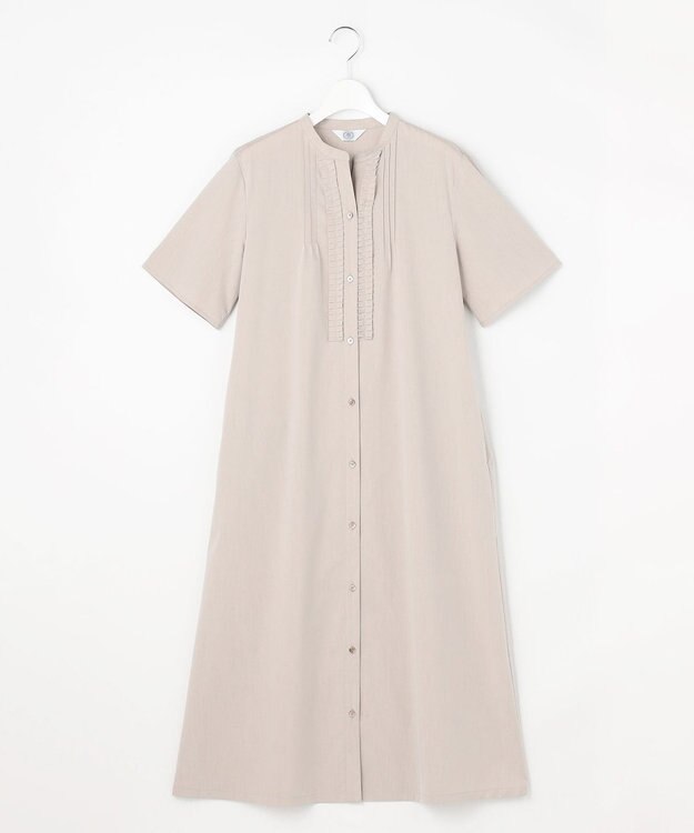 J.PRESS LADIES S 【一枚で着映え】ライトタフタ タックプリーツ ワンピース グレージュ系