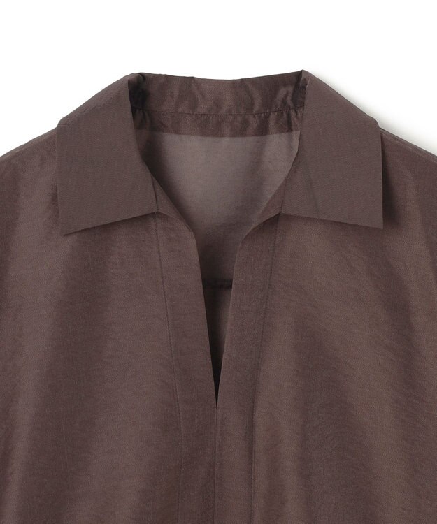 uncrave シアー オーガンジー ショート シャツ ブラウン