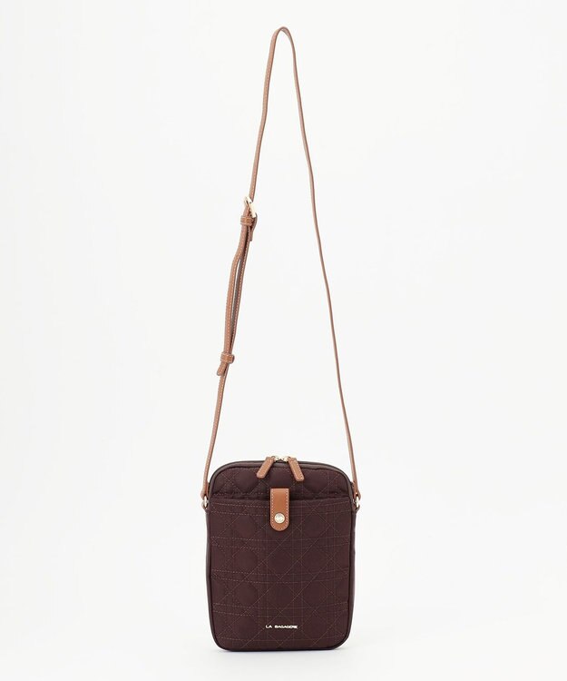LA BAGAGERIE グリッドキルティングショルダー ワイン