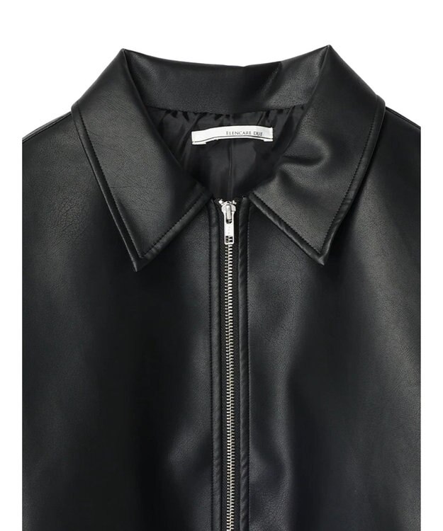 Green Parks ・ＥＬＥＮＣＡＲＥ　ＤＵＥ　合皮ステンカラーブルゾン Black