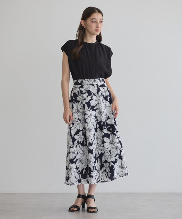 YECCA VECCA 【接触冷感】COOLバックピンタックブラウス Black