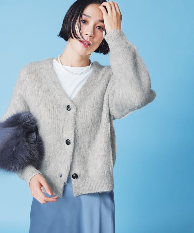 UNFILO 【新色・新サイズ登場！】サテン ナロースカート スモーキーブルー