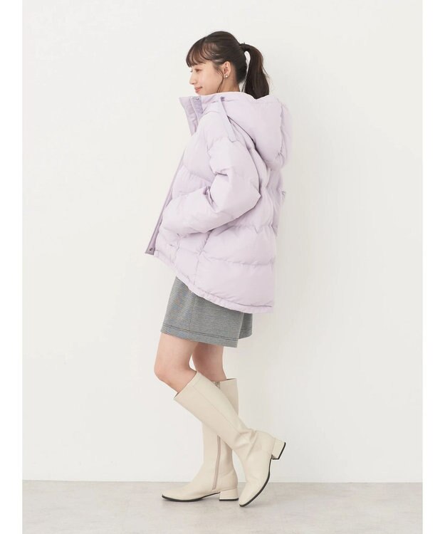 earth music&ecology フーディー中綿ブルゾン Pink