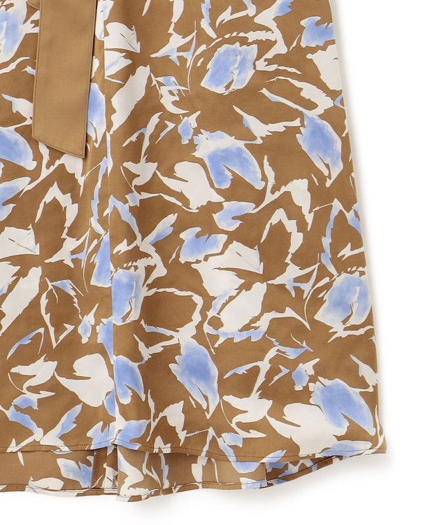 ICB 【洗える】 ウォーターフラワープリント ワンピース キャメル系柄