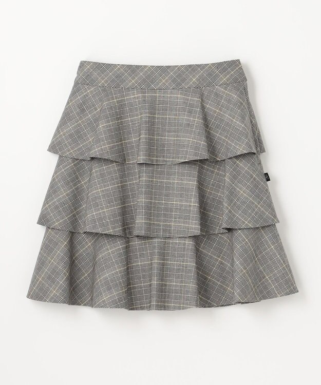組曲 KIDS 【150-160cm】ティアードチェック スカート グレー系3