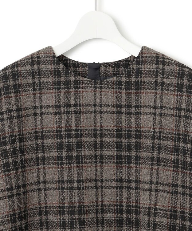 23区 【洗える】ツイーディーエトワール ブラウス ブラウンチェック