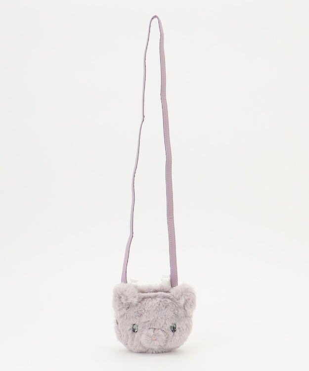 ANY KIDS アニマル移動ポケットポシェット ラベンダー×ネコ