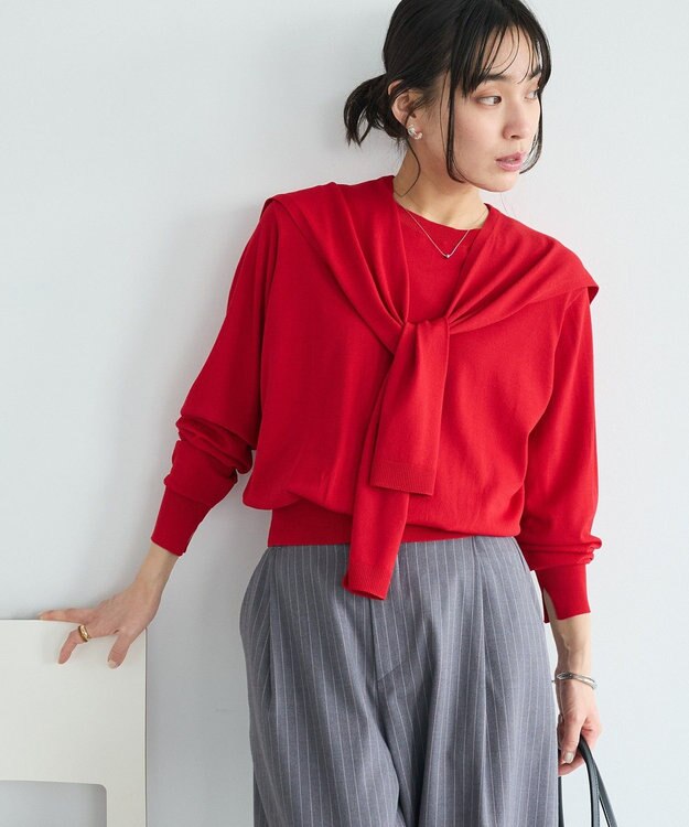 CRAFT STANDARD BOUTIQUE ニットストール+プルオーバー Red