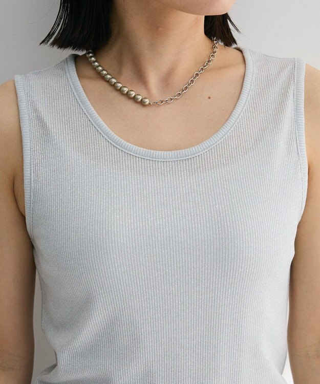 Green Parks ・Ｐｅｔｉｔ　Ｆｌｅｕｒ　ラメリブタンクトップ Black