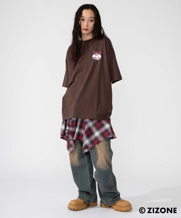 WEGO 【ユニセックス着用ITEM】別注ZIZONEグラフィックT（SS） ブラウン