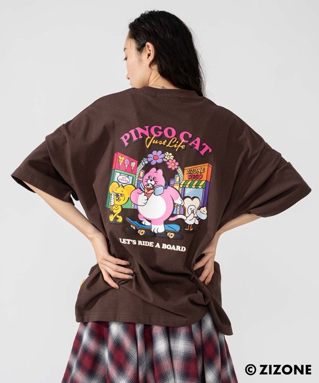 WEGO 【ユニセックス着用ITEM】別注ZIZONEグラフィックT（SS） ブラウン