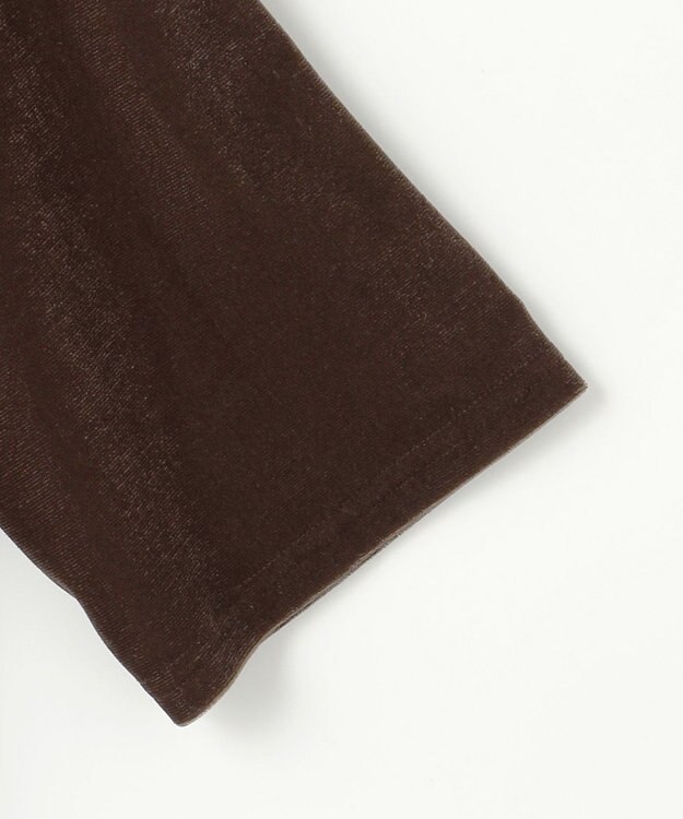 ANY SIS S 【洗える】シアーベロアドレープ Tシャツ ブラウン