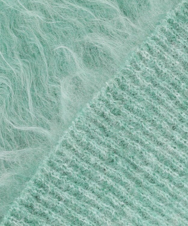 UNFILO 【野呂佳代さん着用】アルパカシャギー ペプラムジレ グリーン