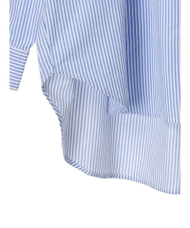 AMERICAN HOLIC ＵＶカット加工バックタックシャツチュニック Stripe Sax