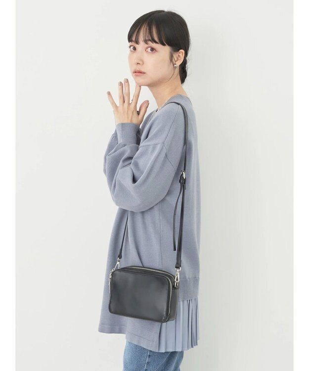 earth music&ecology バックヘムプリーツチュニック Blue