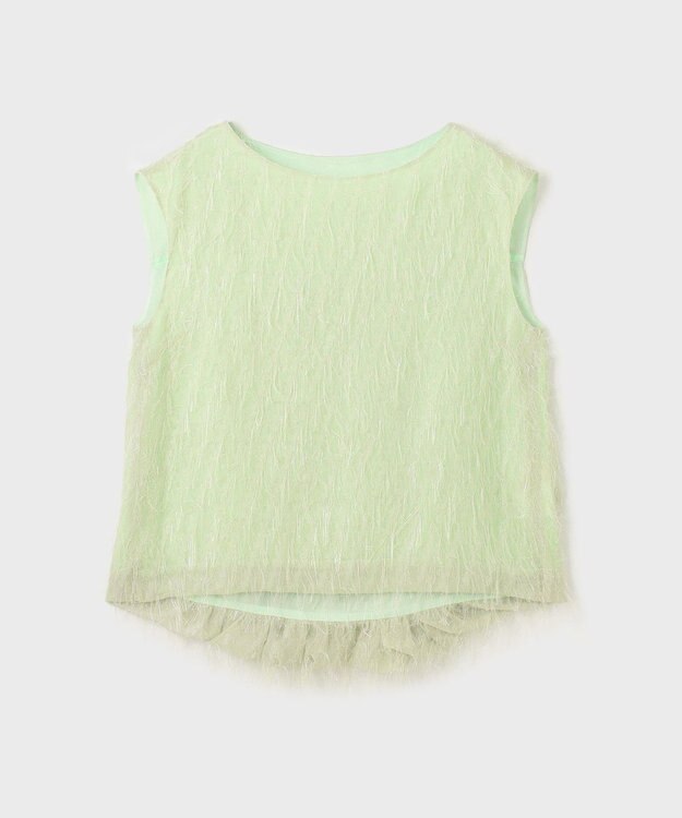 GRACE CONTINENTAL フリンジギャザートップ グリーン