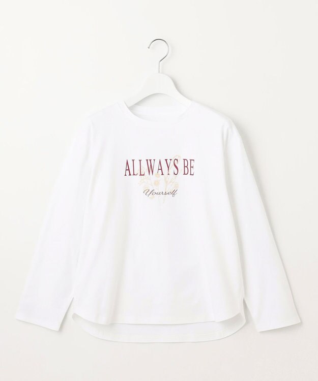 Feroux メッセージプリント・ロングスリーブTシャツ ホワイト系