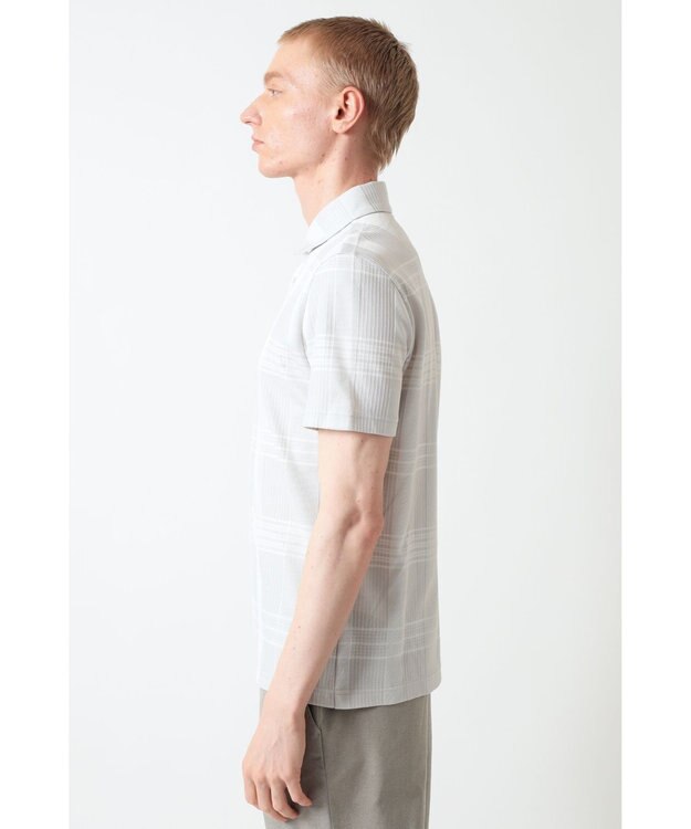 DAKS DAKS GOLFチェック ジャカード半袖ポロシャツ グレー