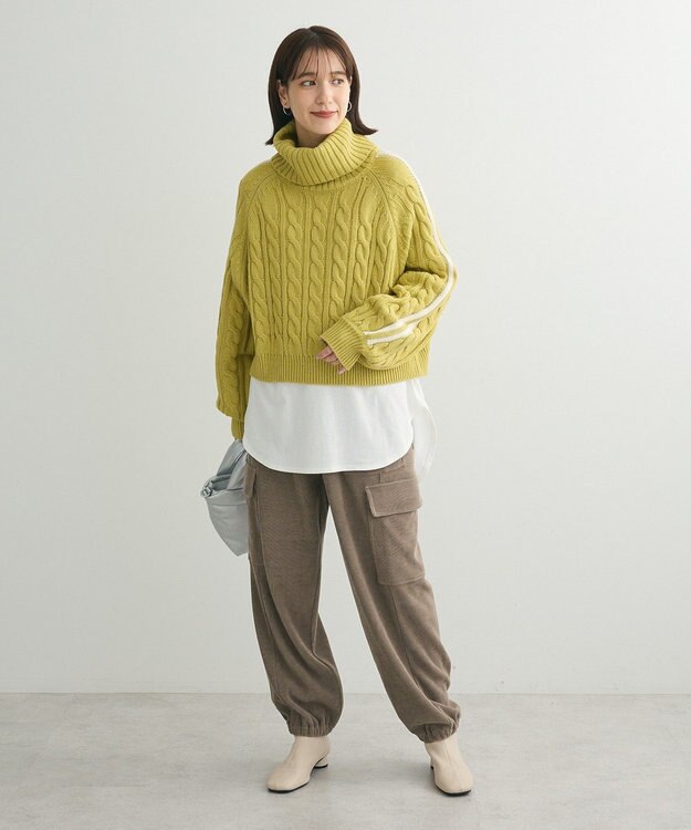 Green Parks ・ＥＬＥＮＣＡＲＥ　ＤＵＥ　コーデュロイカーゴパンツ Gray Beige