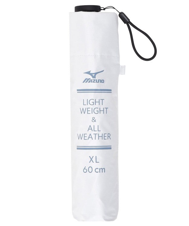 MOONBAT MIZUNO(ミズノ) ワンポイントロゴ 無地 日傘 折りたたみ傘 パラソル 晴雨兼用 軽量 遮熱効果 遮光率100% UV遮蔽100% ホワイト