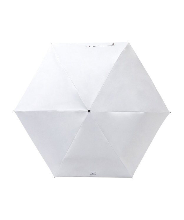 MOONBAT MIZUNO(ミズノ) ワンポイントロゴ 無地 日傘 折りたたみ傘 パラソル 晴雨兼用 軽量 遮熱効果 遮光率100% UV遮蔽100% ホワイト