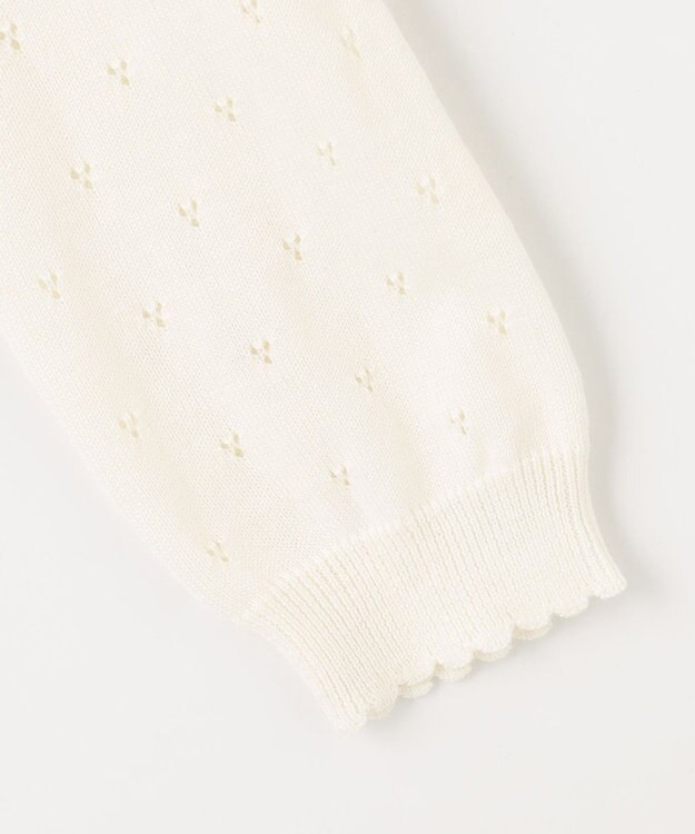 ANY KIDS アイレット ニット カーディガン オフホワイト