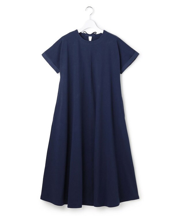 J.PRESS YORK STREET 【WOMEN】キャップスリーブAラインワンピース ネイビー系