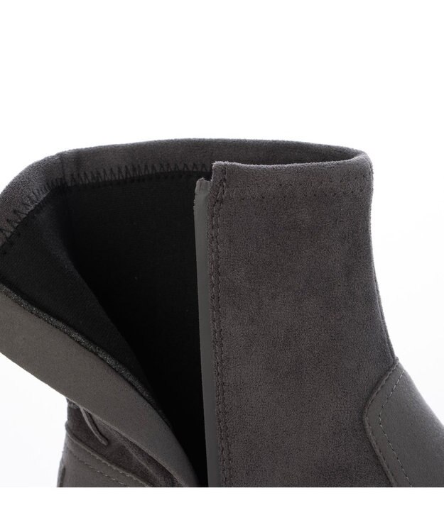 ing <ing>【レイン対応】厚底ストレッチブーツ ダークグレー