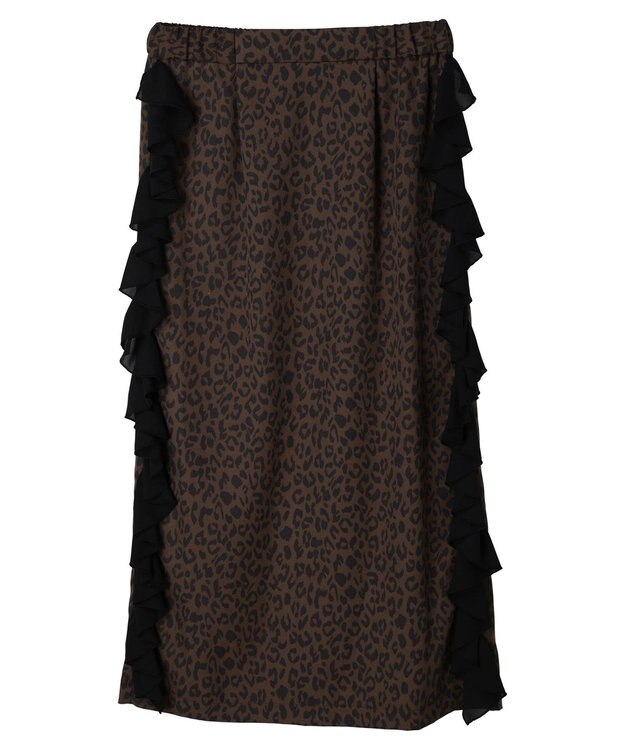 Green Parks ■ＥＳＣＡＲ　サイドラッフルナロースカート Leopard