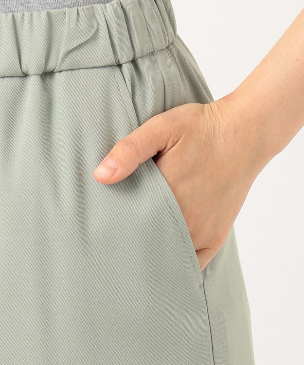 J.PRESS LADIES 【洗える】T／Rアルデンテツイル パンツ スモーキーグリーン系
