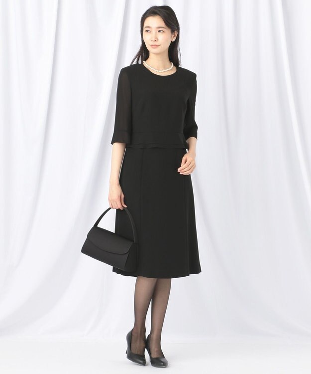 自由区 FORMAL 【オールシーズン対応】バーズアイ ジャケット+ワンピース ブラック系